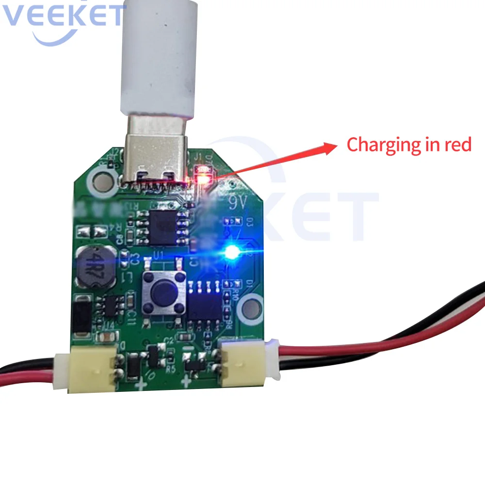 Small Fan Control Board USB Charging 3.2V For Handheld Small Table Fan Mobile Fan Flashing Blue Light Protected by Lithium