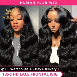 Wulala-Perruque Lace Front Wig Body Wave Brésilienne Naturelle, Cheveux Humains Pré-Plumés, 13x6 HD, 30 40 Pouces, 13x4, 360, pour Femme