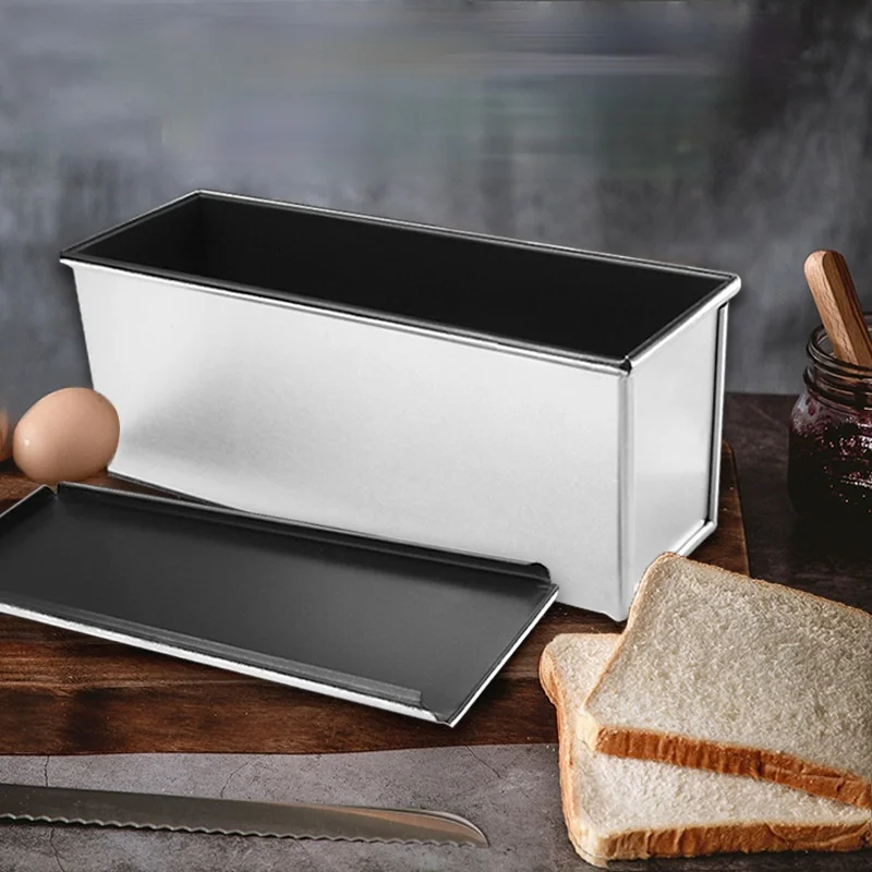 250g/450g/750g/900g/1000g Aluminum alloy black non-stick coating Toast boxes Bread Loaf Pan cake mold baking tool with lid