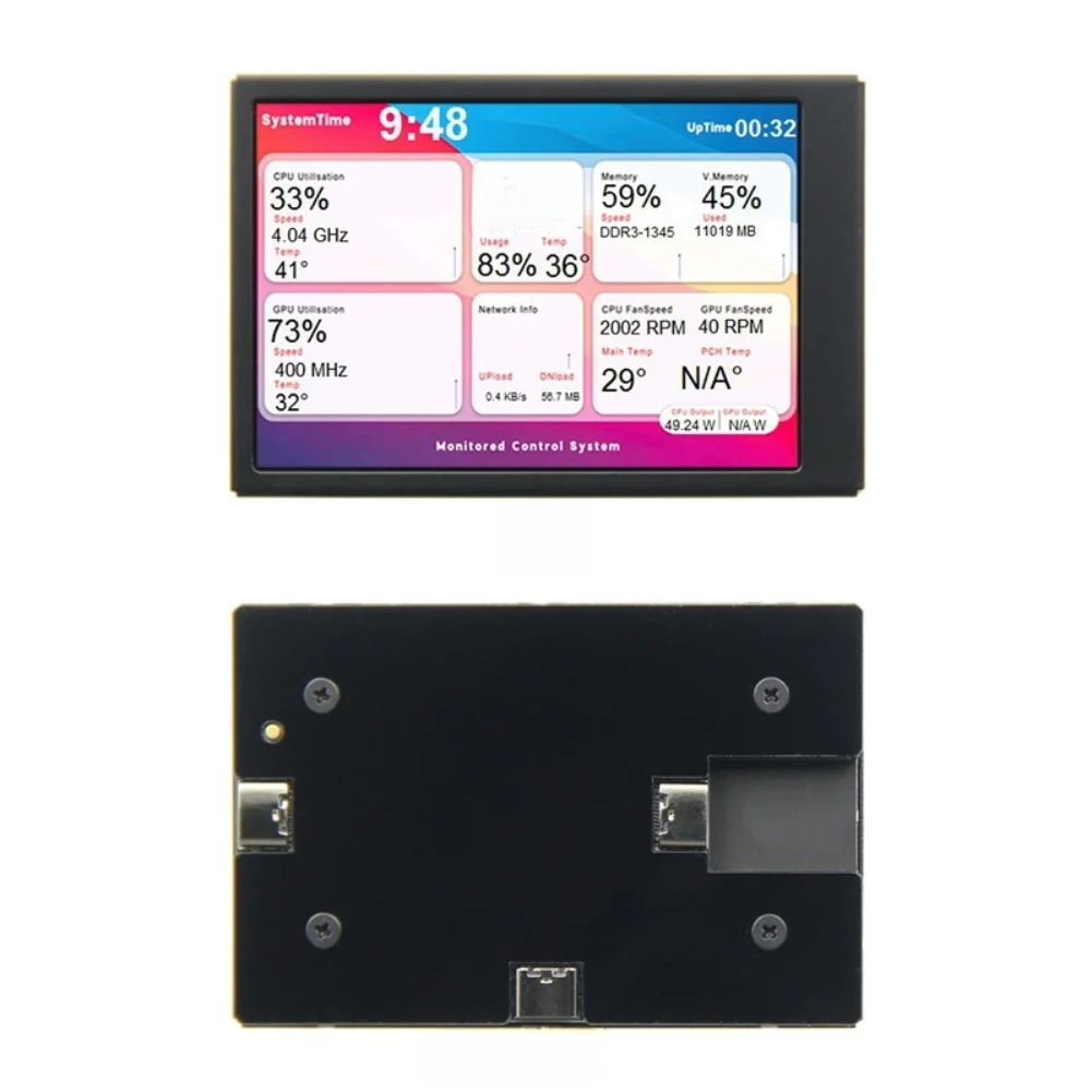 3.5 inch Secondary Display for PC Case with Resolution Real-time System Monitoring and No Extra Power 3.5 inch