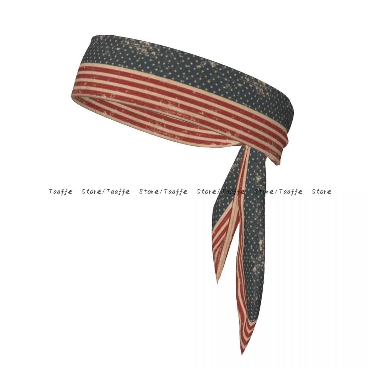 

Head Tie Sports Headband Patriotic American Flag Grunge Background Athlete Sweatbands Head Wrap For Working Out Running Yoga