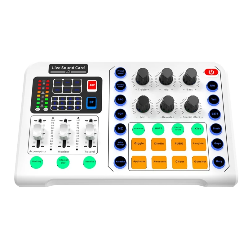 

Live Sound Card Audio Studio Recording Interface Mixers Music Card With Sound For Live Mobile Phone PC, Easy To Use Durable