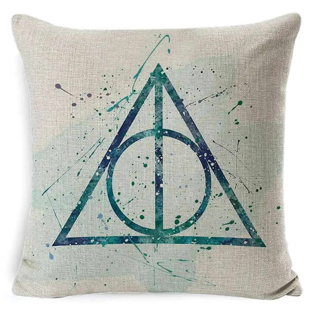 Harries Potters Anime Print Throw Pillowcase Magic World Movie Peripherals Gryffindor Hufflepuff Pillowcase Decoration Fan Gifts