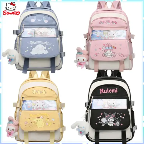 Sanrio Kuromi Cinnamoroll Pompompurin Melody Backpack with Handles Portable Large Capacity Cute Cartoon Animation Surprise Gift