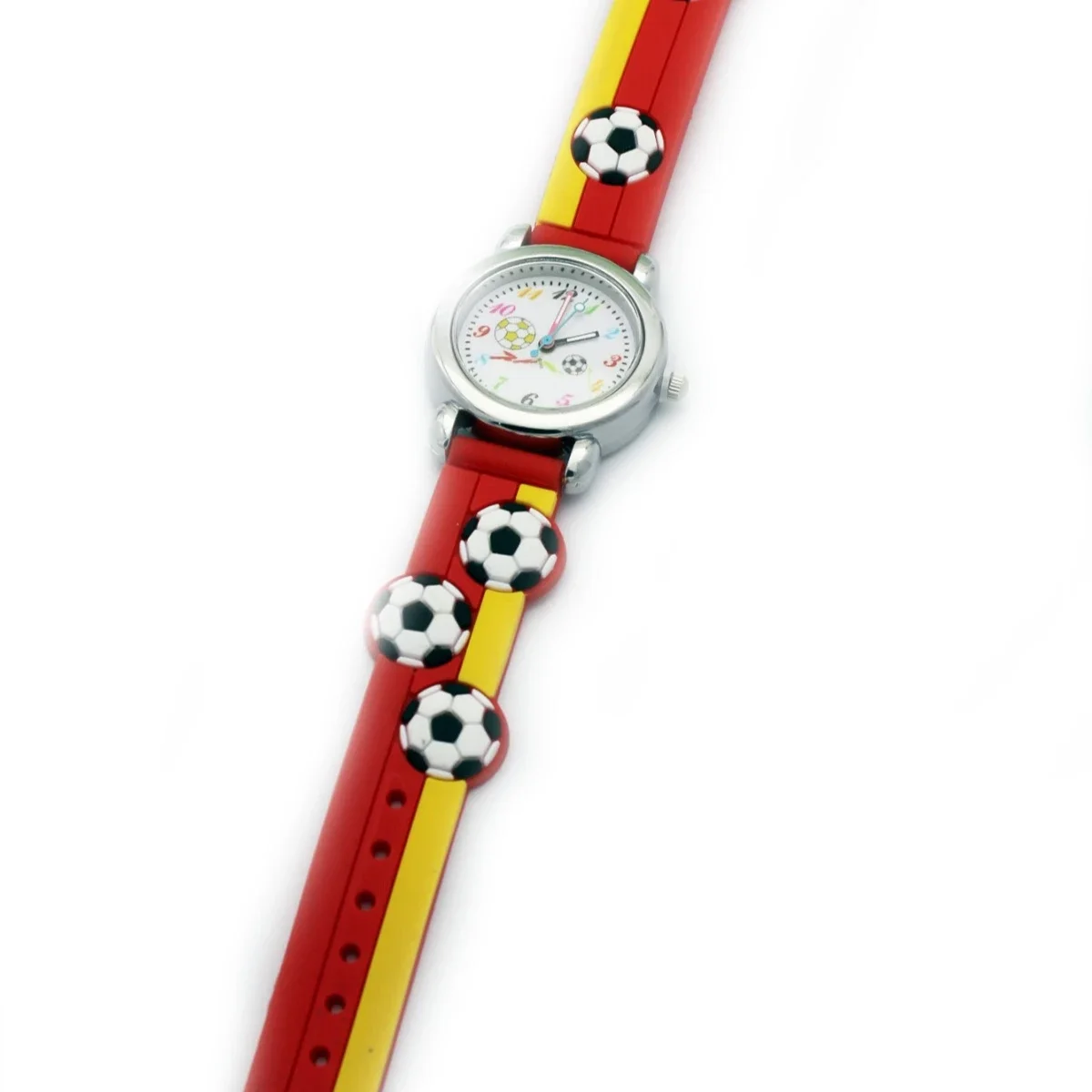 Heet verkoop nieuwe mode kleur cartoon voetbal studenten kinderen kijken quartz horloge sport polshorloge kinderen klok cadeau