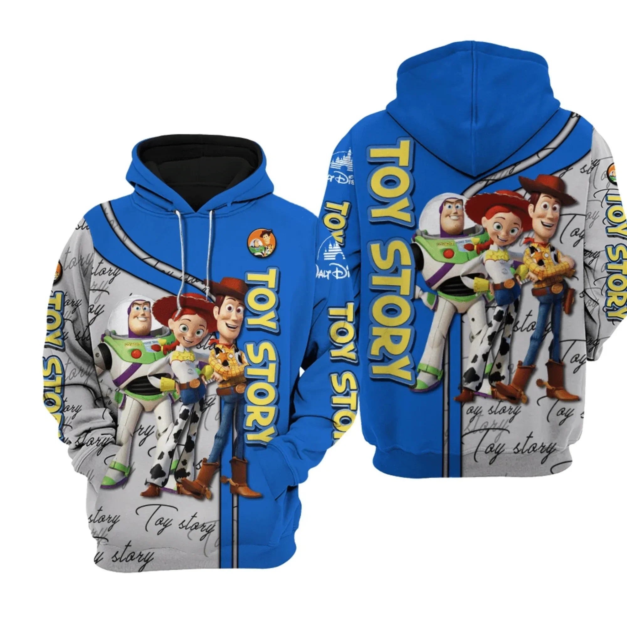 Disney Toy Story 3D Bluza z nadrukiem Mężczyźni Damska bluza codzienna 3D Y2k Bluza z zamkiem błyskawicznym Harajuku Street Hoodie Buzz Lightyear