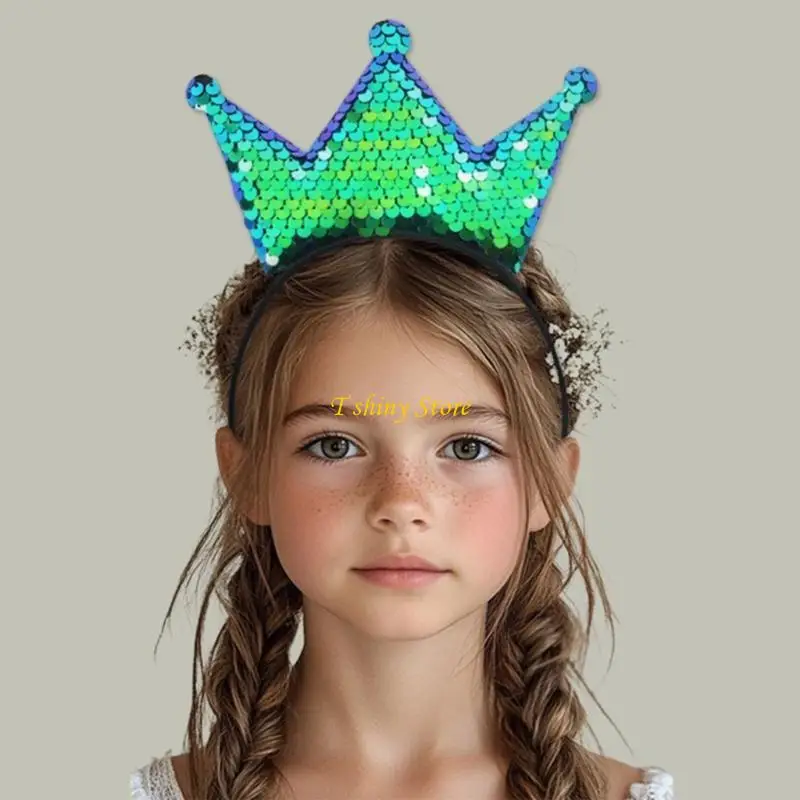 

N58F сверкающие диадемы Короны ободок для волос для маленьких девочек аксессуар для дня рождения и вечеринки