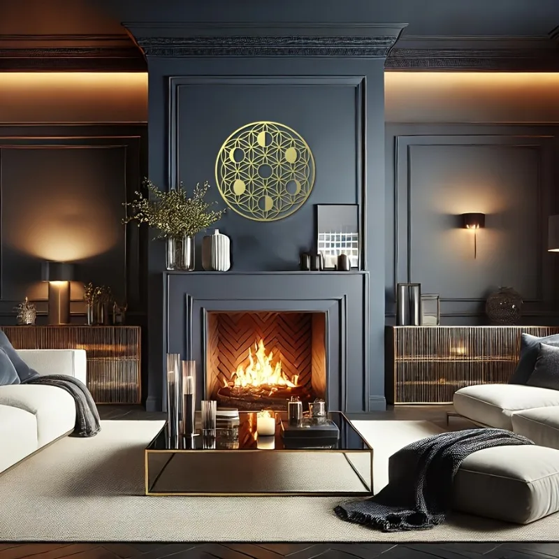 Metal Wall Art Moon Phase Sacred Geometry Golden Silver Iron Rustic Hanging Yoga Decor for Home Themed Party Housewarming Gift