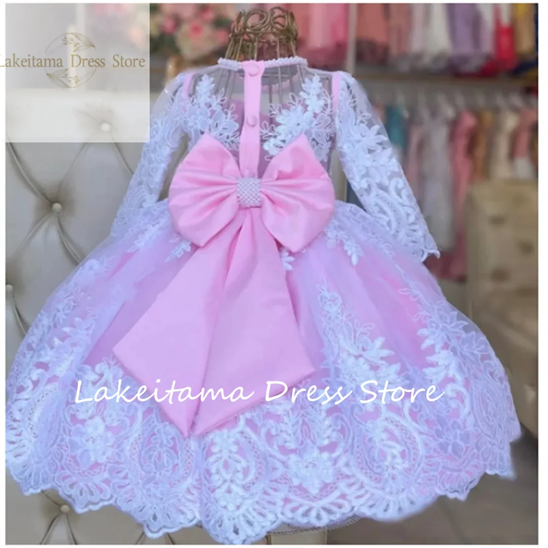 Flower Girl Dresses Lace Tulle Princess For wedding Puffy Floral Kid Birthday Party Beauty Pageant comunione Ball Gowns