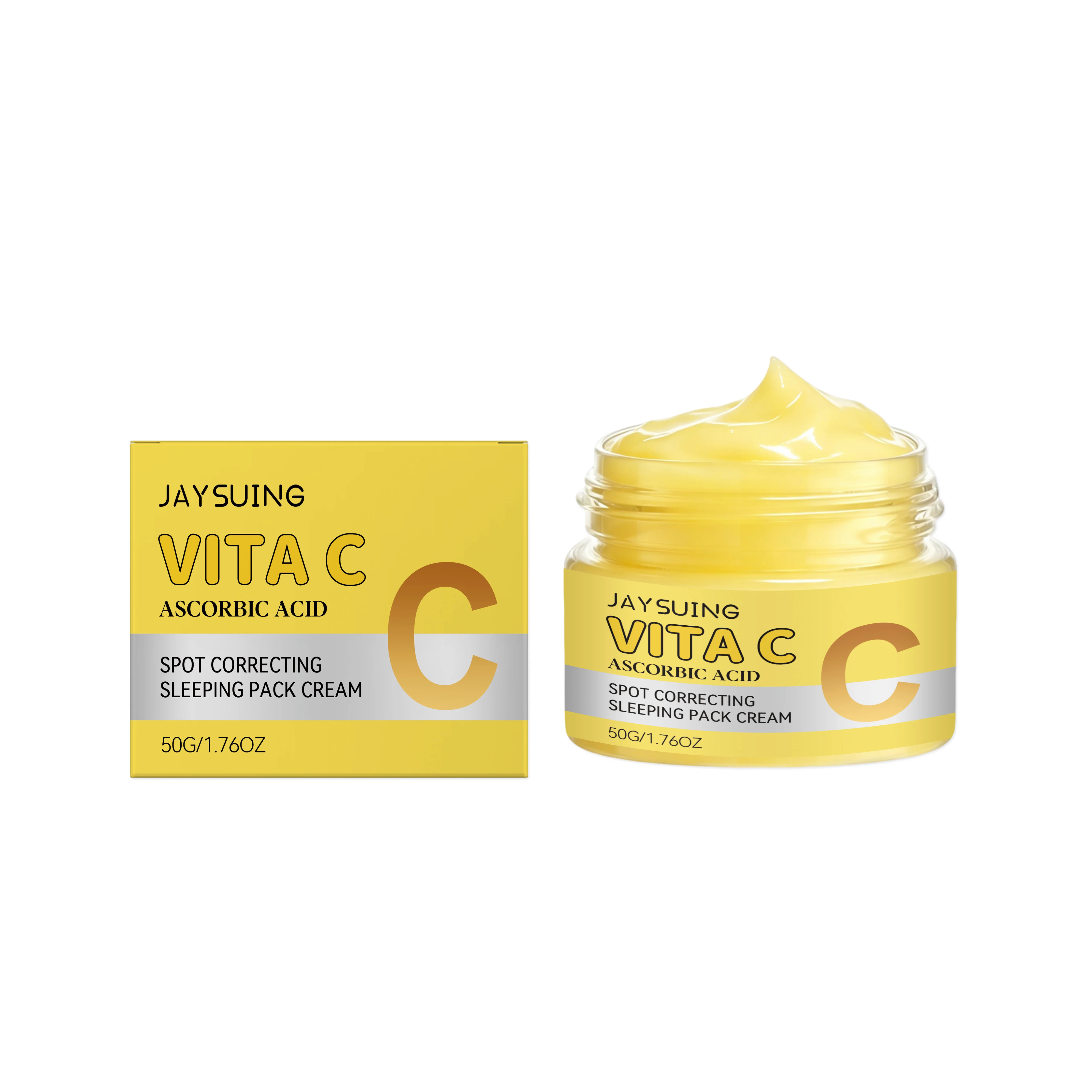 Jaysuing Vitamin C Night Cream Deep Nourishing Anti-Wrinkle Rejuvenate Skin Lighten Dark Spots Sooth Dry Rough Face Moisturizer