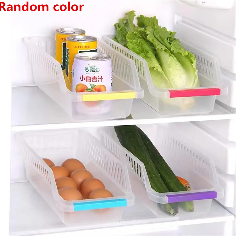 New Refrigerator Storage Box Fridge Organizer Vegetable Fruit Boxes Drain Basket Storage Containers Trays Home Kitchen Organizer