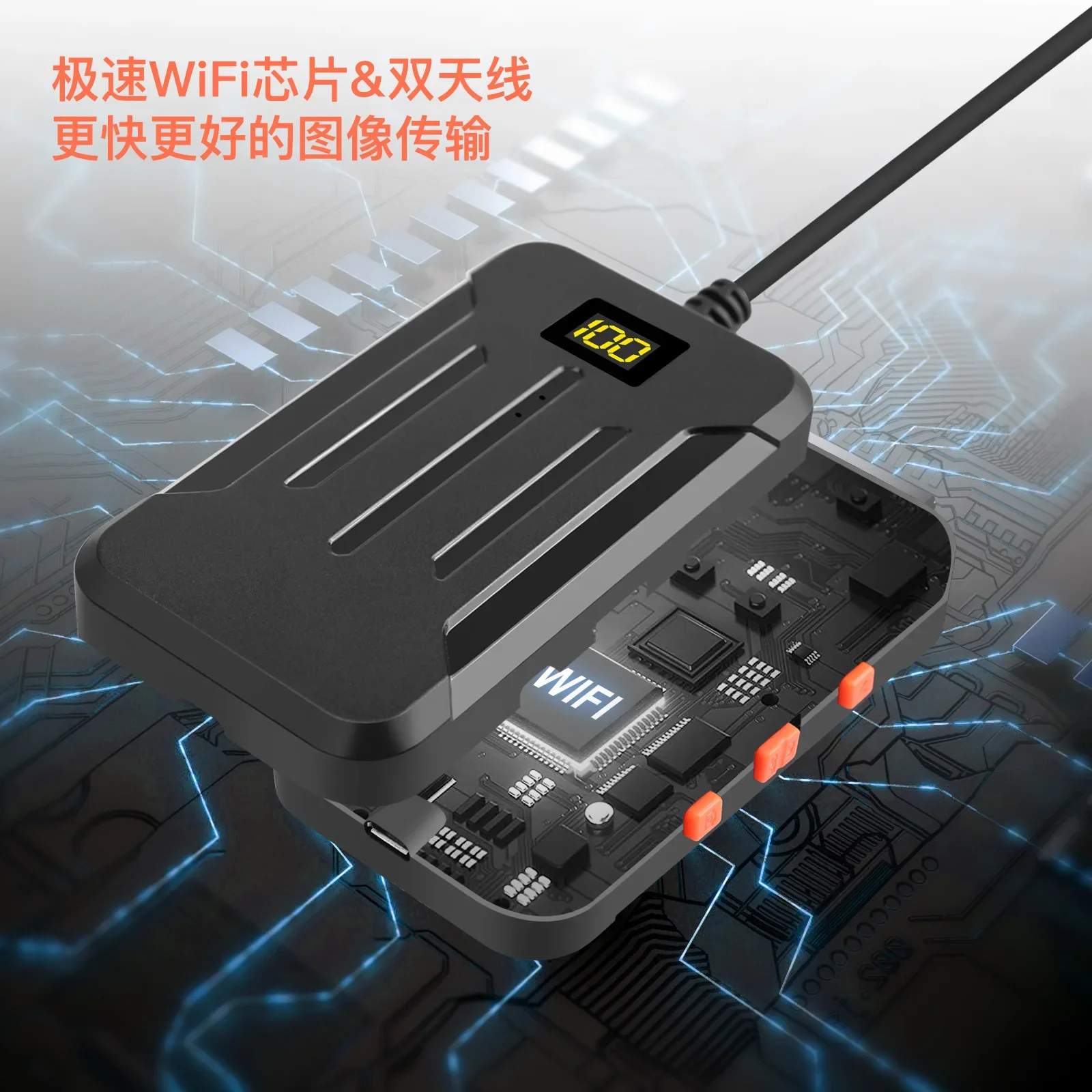 Utility New HD WiFi Handheld Endoscope Dual Lens 8mm Industrial Endoscope Handheld Integrated Duct Endoscope 2600 Milliampere