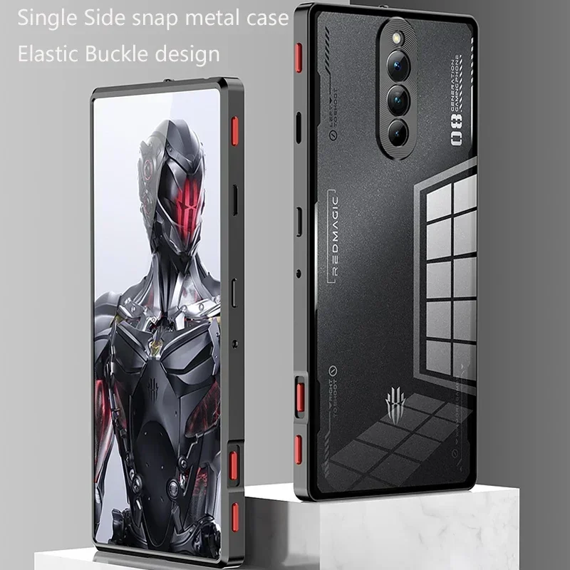 

Alloy Metal Protection Case for Red Magic 8 8S Pro Plus Transparent Tempered Glass Hard Shockproof Back Cover Bumper Phone Case