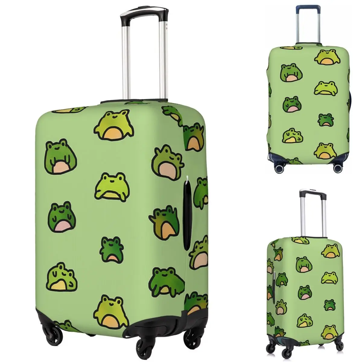 

Frogs Doodle Suitcase Cover Protection Elastic Trip Luggage Protector Covers for 18-32 Inch
