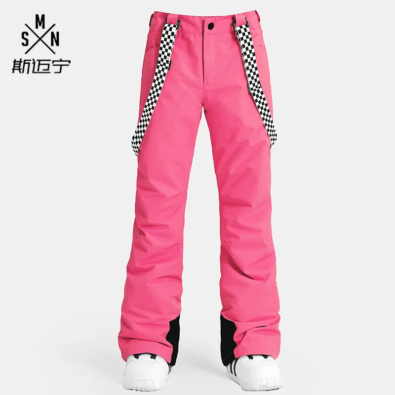 Womens One-Piece Bib Ski Pants Female Autumn Winter Waterproof 10K Snowboarding Riding Suspender Snow Trousers Onesie Overalls