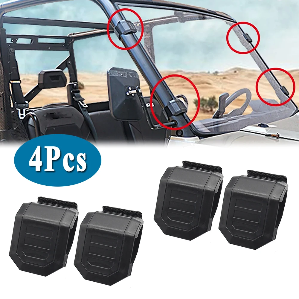 

4Pcs UTV Windshield Window HD Clamp 1.5-2'' Tube Universal for Can-Am Commander Maverick x3 1000 / Honda Pioneer / Polaris RZR