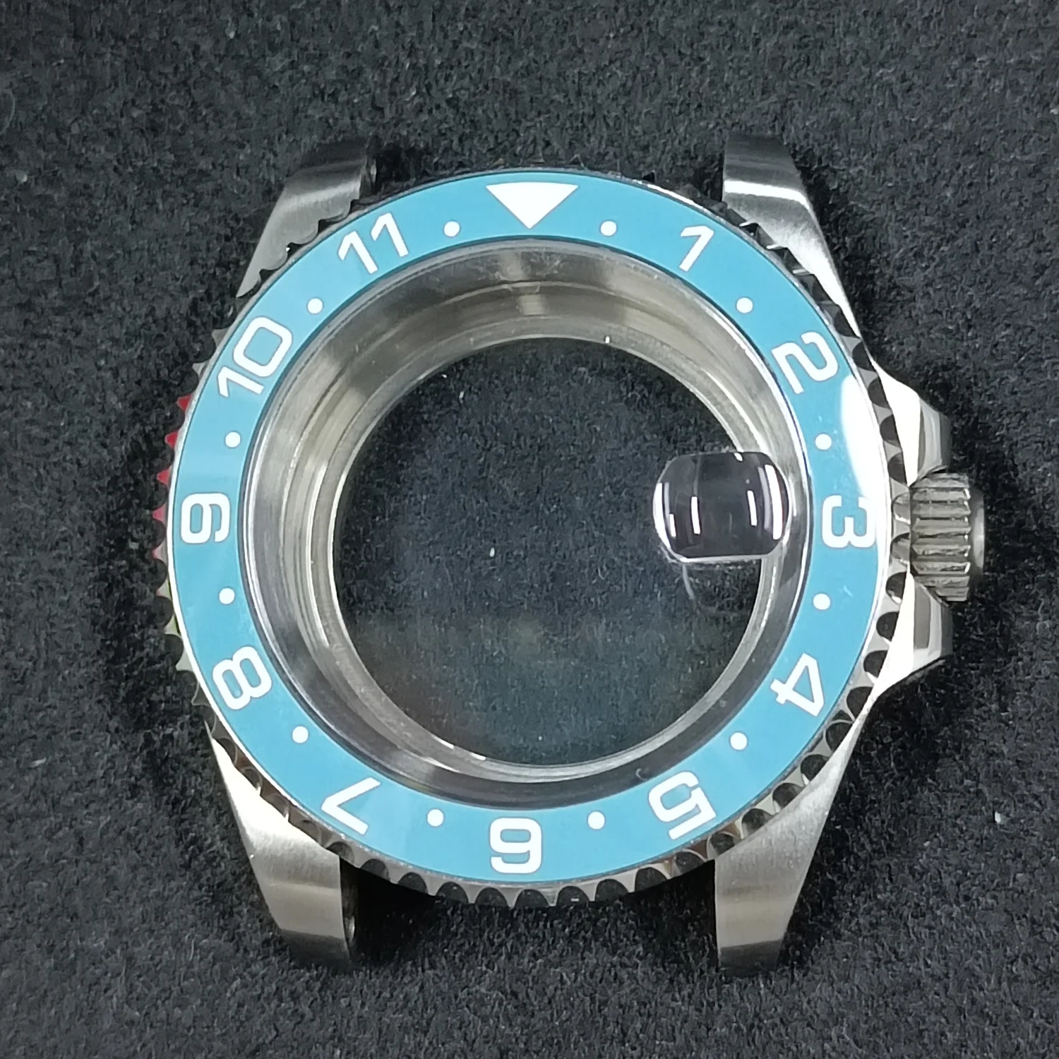 40mm GMT 120 rotating scale Case Fit NH35 NH36 NH34 Watch Case Stainless Steel Sapphire Crystal Transparent Back Watch Box