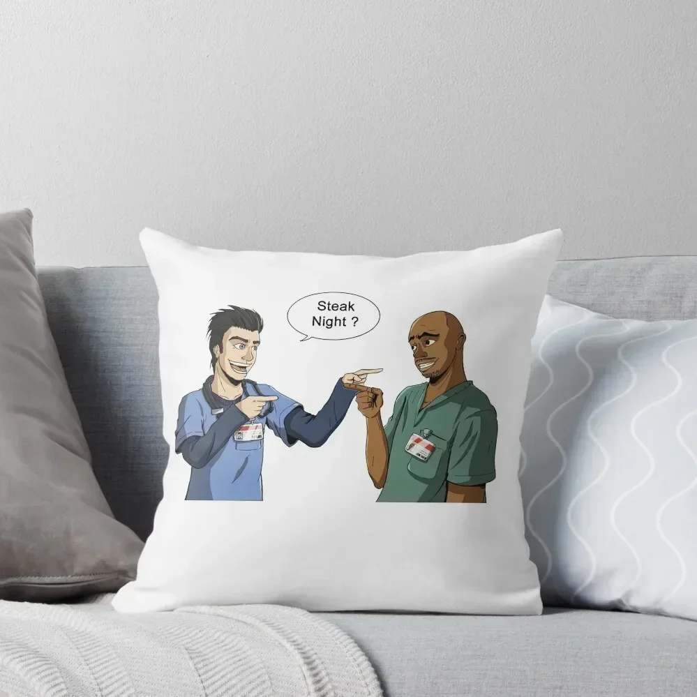 Steak Night of J.D. and Turk (Scrubs) Throw Pillow Christmas Pillow Covers Throw Pillow Sofas Covers