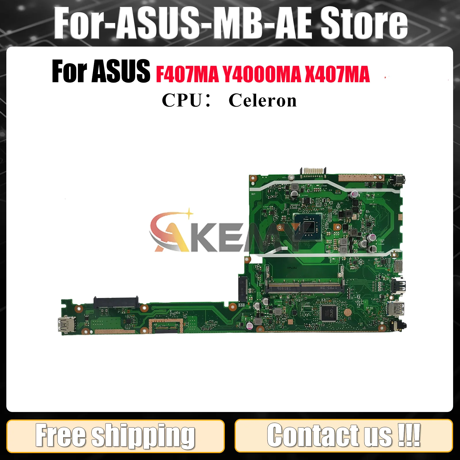 

X407MA Материнская плата для ноутбука ASUS VivoBook Y4000MA F407MA X407M X407MA Материнская плата для ноутбука с процессором Celeron 100% тестирование OK stk