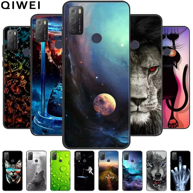 Для TCL 20E Чехол 20 E Мягкие силиконовые чехлы для телефонов Cool Wolf из ТПУ для TCL 20Y Чехол Capa 6,52 дюйма Противоударные чехлы Lions 6125F 6125D