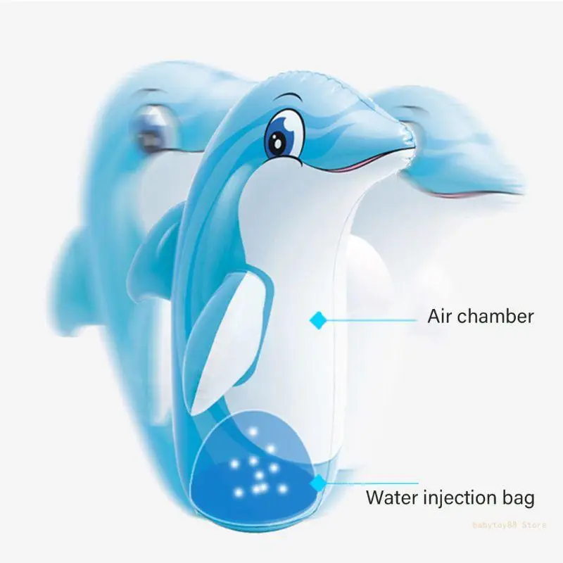 Y4UD Inflatable Standing Boxing Bag Safety Air Stuffed Bop Animal Bag Tumbler Toy for Children Beach Activity Game Supply