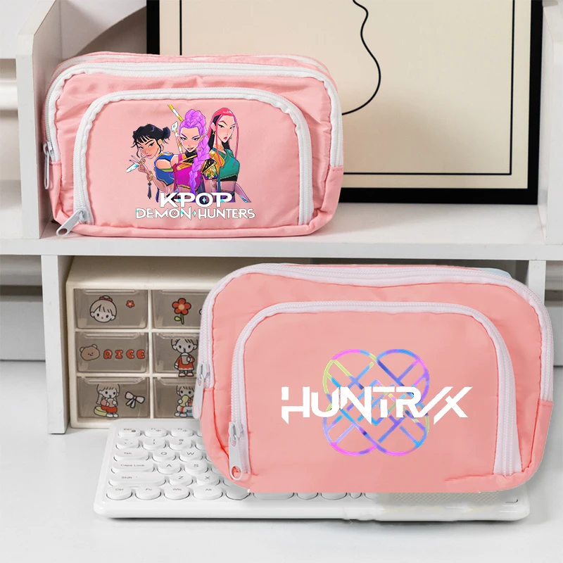 

KPop Demon Hunters Large Capacity Pencil Cases New Printed Figures Pen Bags Cartoon Writing Pen Case Boys Girls School Supplies