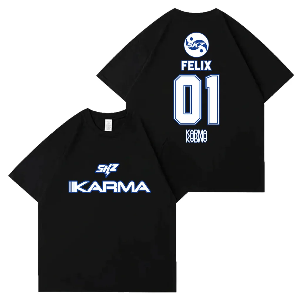Kpop Stray 2025 The 4th Album KARMA Kpop Fashion Loose T Shirt Men