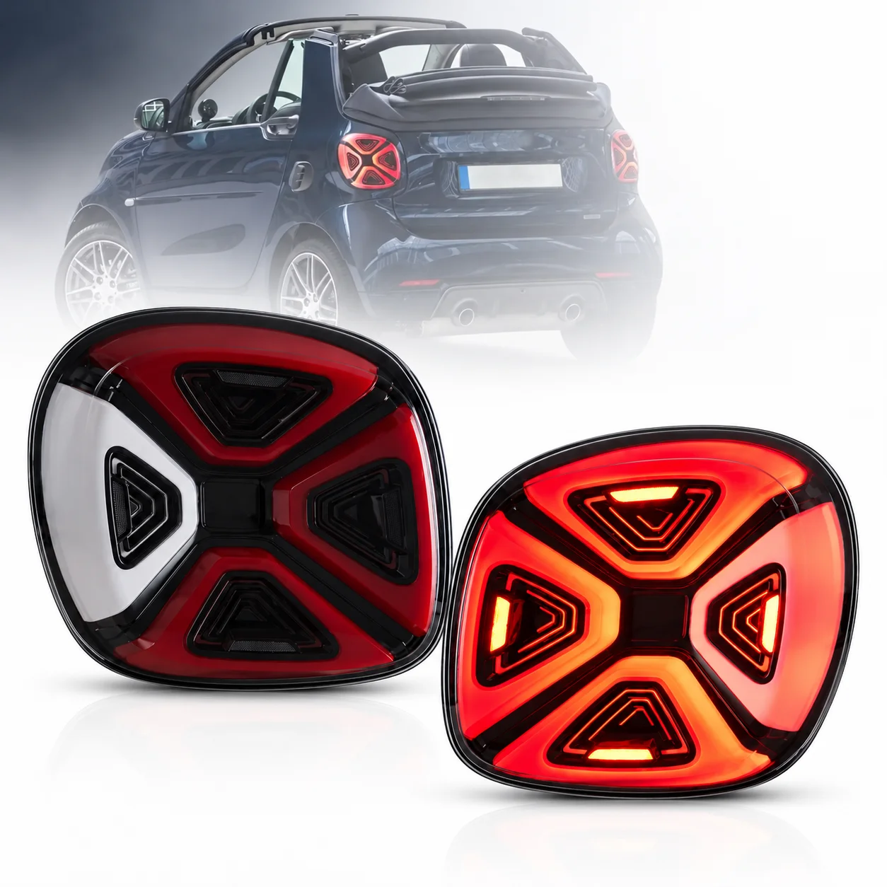 Feux arrière LED complets de qualité supérieure pour Smart Fortwo A453 C453 Forfour W453 2015-2021, feux arrière dynamiques avec clignotants séquentie