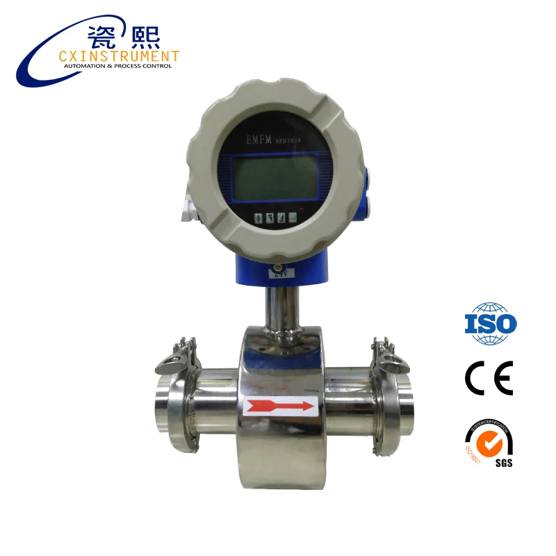 EMFM15 Food Grade 316L Magnetic Water Milk Molasses Electromagnetic Flow Meter Price