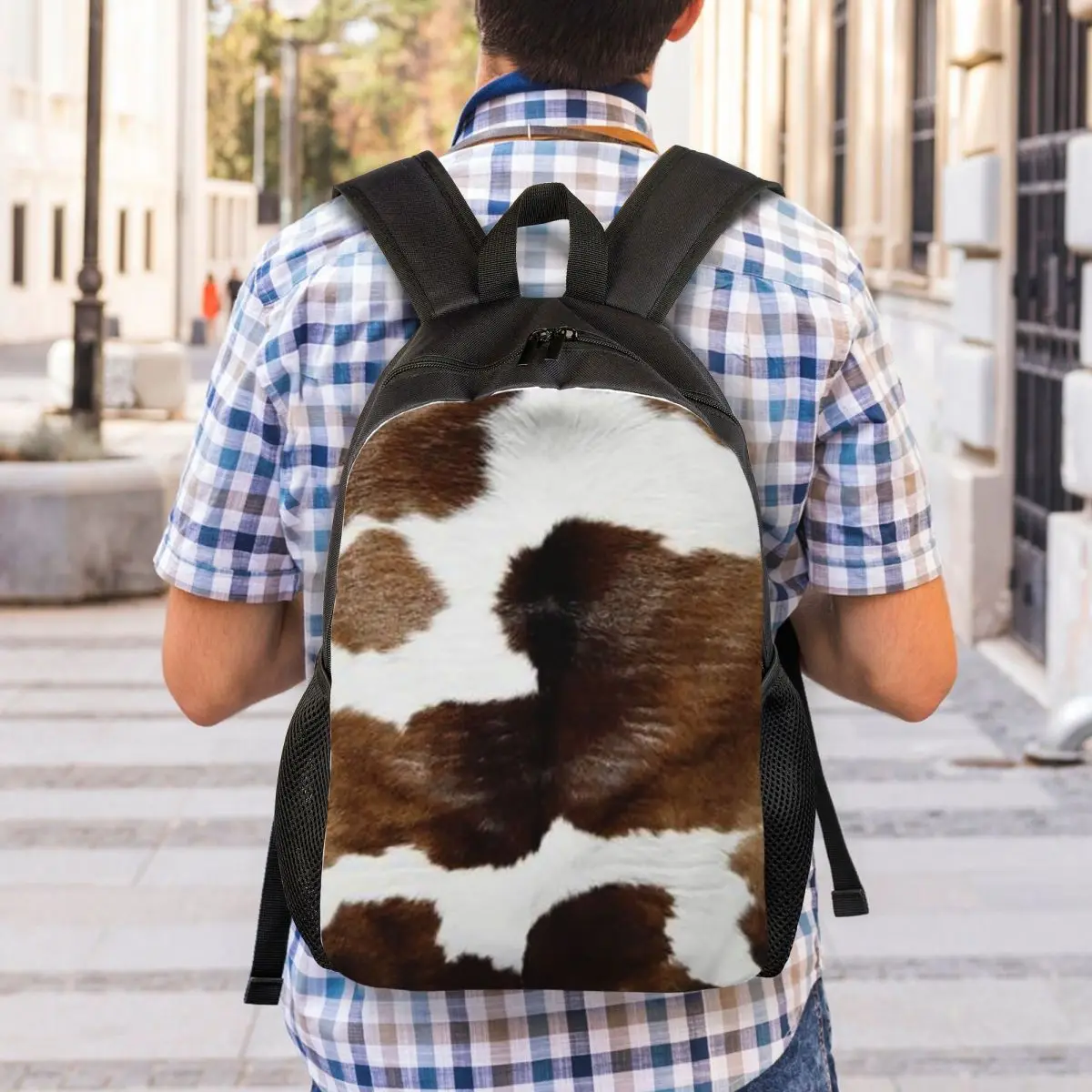 Rustic Ranch Cow Print Backpack Student Boys Girls BookBag School Bag Laptop Shoulder Bags