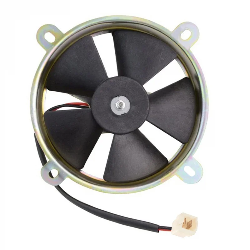 Go-Kart Atv Radiator Water Cooling Cooling Fan Fit Iron Bracket Plated Color Zinc, 12V Blade 5 Pieces