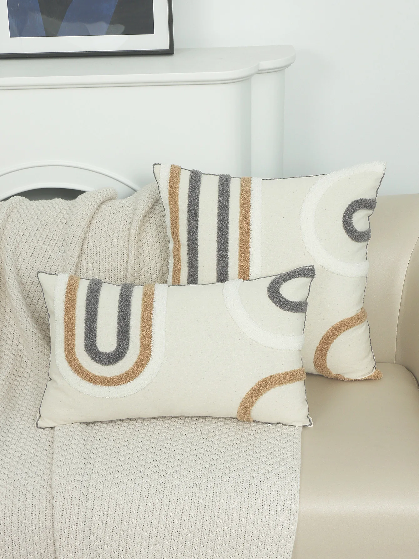 1pc, Embroidered Canvas Runway Circle Towel Pillow Cover, Soft and Stylish Decor for Your Home