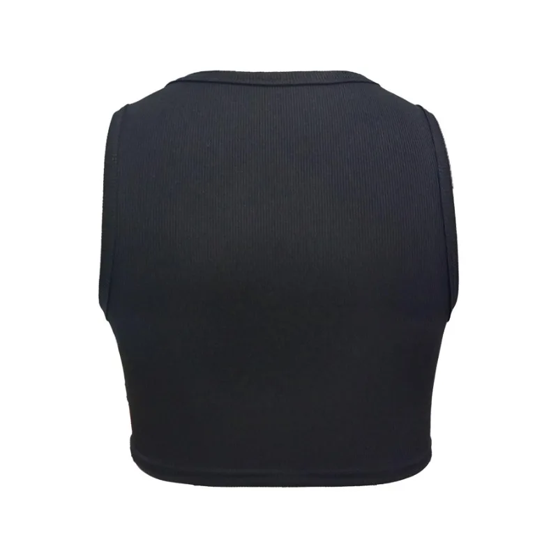 ขนาดพิเศษ 1XL-5XL ผู้หญิงแฟชั่นสีทึบรอบคอแขนกุดอเนกประสงค์เสื้อกั๊กสั้นลําลอง