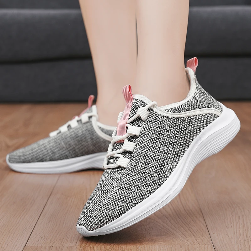 

Women's Sneaker Shoes Fashion Mesh Tennis Sports Lightweight Summer Breathable Lace Up Comfortable Casual Flat Vulcanized Shoes