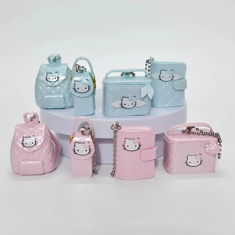 Bolsa para Teléfono con Diseño de Gato de la Serie Angel de Kt Cat, Linda Bolsa de Maquillaje Mini con Diseño de Dibujos Animados, Colgante para Teléfono, Llavero, Caja Sorpresa, Regalo para Niñas