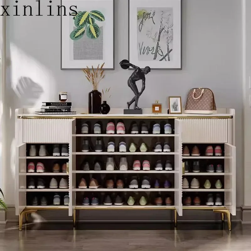 Interior Luxury Shoe Cabinets Modern Minimalist Floor Storage Shoe Cabinets Bedroom Standing Vetrinette Da Esposizione Furniture