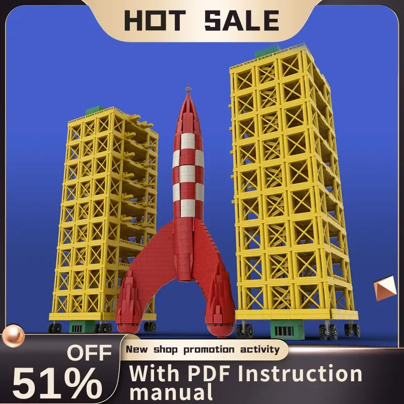 

New 3403Pcs Popular Space Technology Series Moc Service Towers Moon Rocket Model Custom Puzzle Diy Creative Ideas Kid Toy Gift