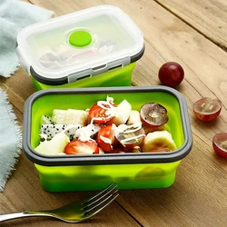 Nubecom-折りたたみ式シリコンフードランチボックス、折りたたみ式食器、フルーツサラダストレージ、フードボックス、コンテナ食器、Bpaフリー、1個