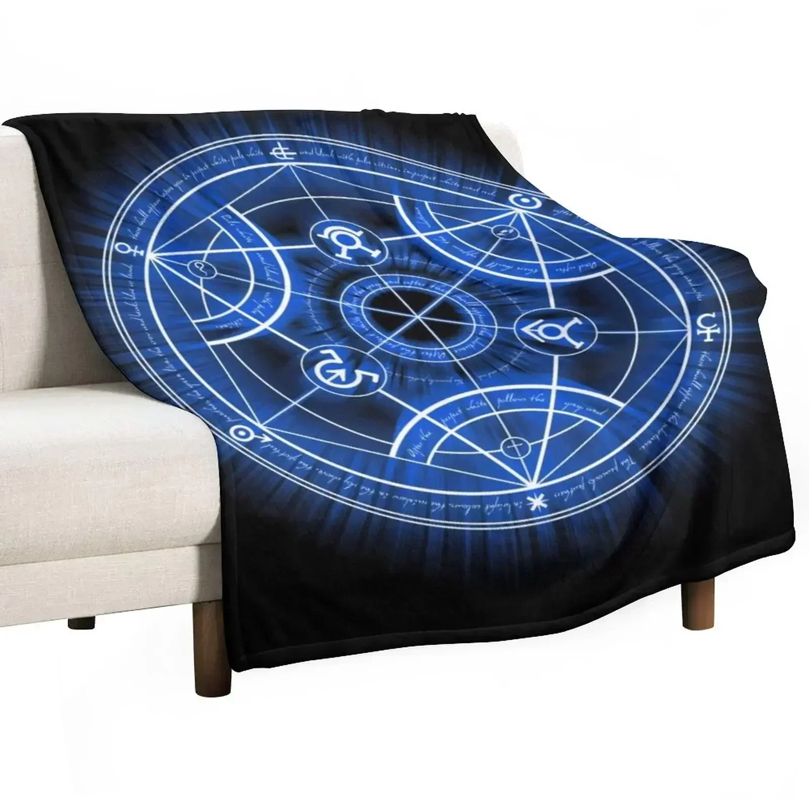 Human Transmutation Circle Throw Blanket Plush Cute Plaid Decorative Sofa Blankets