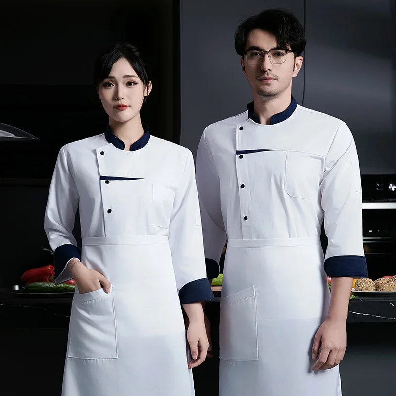 Costume de Chef veste de cuisine Costume d'hôtel Restaurant restauration vêtements de cuisinier uniforme Chef homme femmes boulangerie vêtements de travail à manches longues