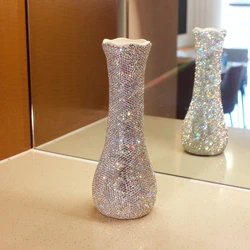 Flower Vase Handmade Diamond-Encrusted Ceramics Home Living Room Desktop Floor Vase Decoration Wedding Centerpiece Arrangement