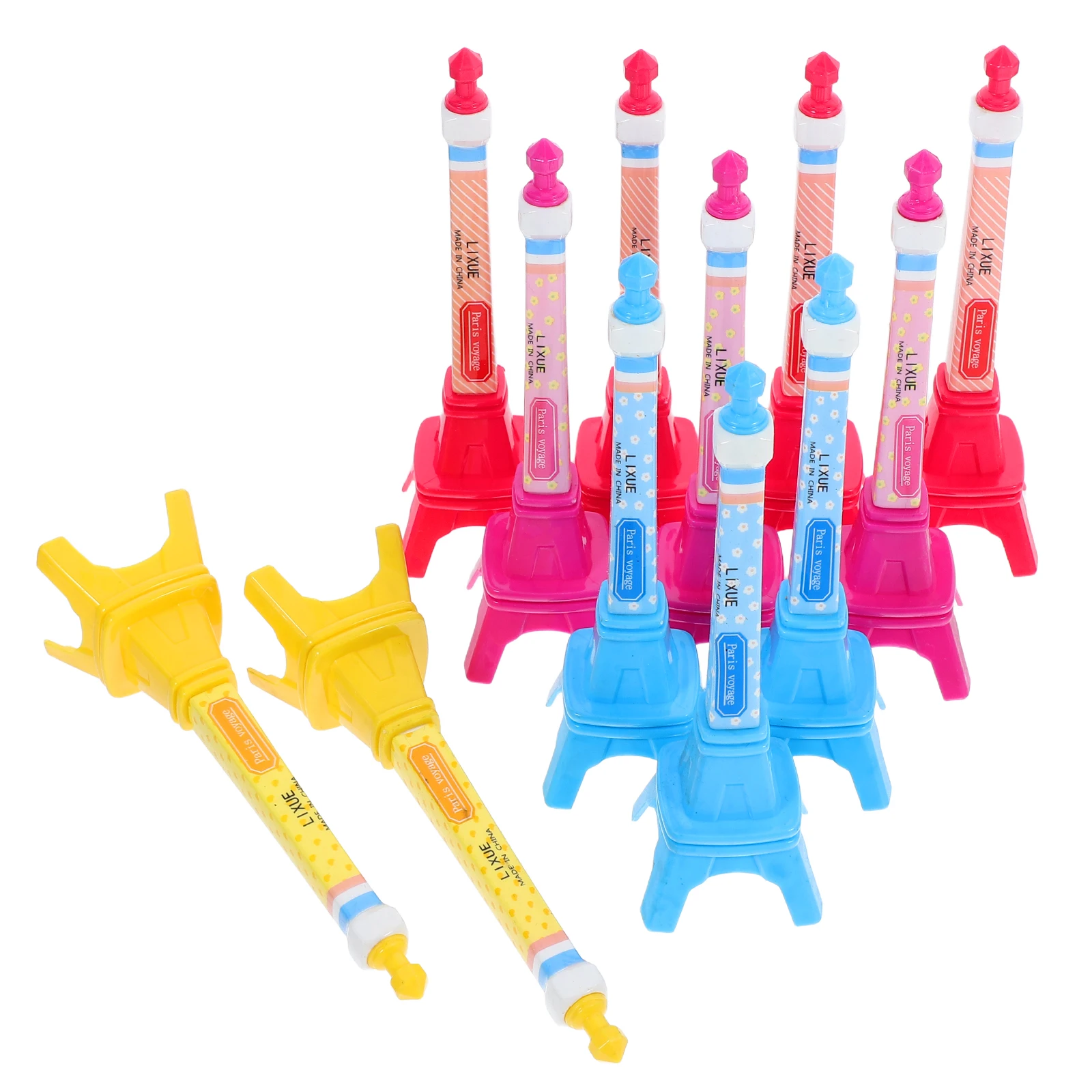 

12pcs Ballpoint Pen Set Extra Smooth Writing Cute Eiffel Tower Shape Kids Gifts School Supplies Creative Stationery Fun
