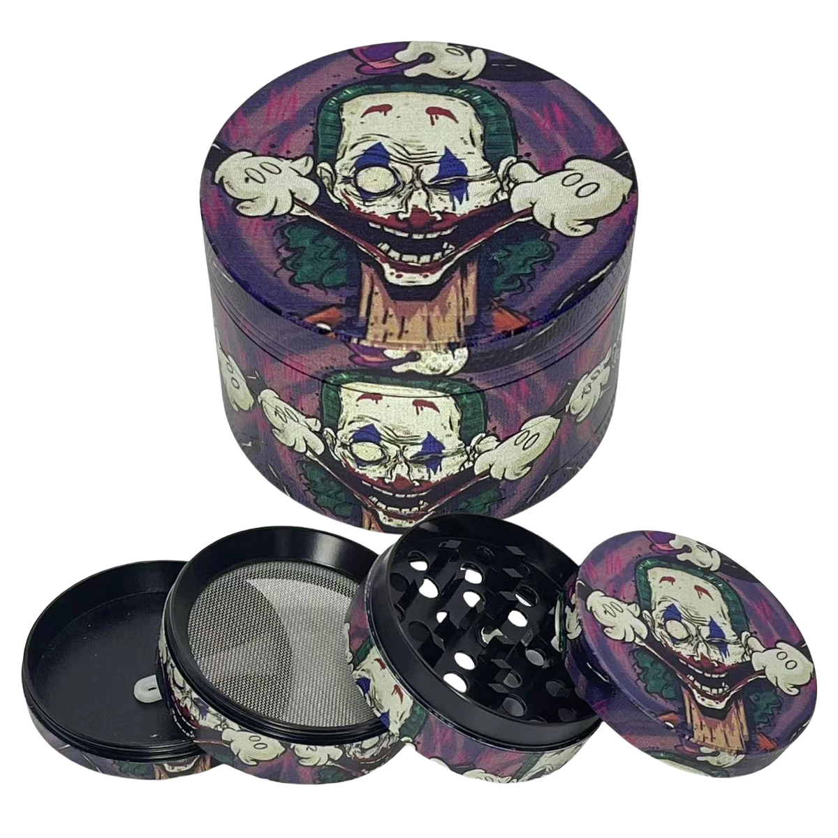 50/63mm Metal Joker Herb Grinder 4-Layers Manual Spice Pepper Mill Grass Mortar Tobacco Grinder Cigar Cigarette Accessories