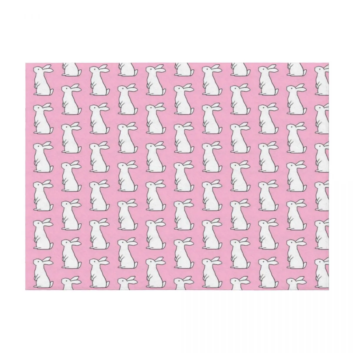

Simple rabbit - white with pink background Throw Blanket Vintage For Baby Decorative Beds heavy to sleep Blankets