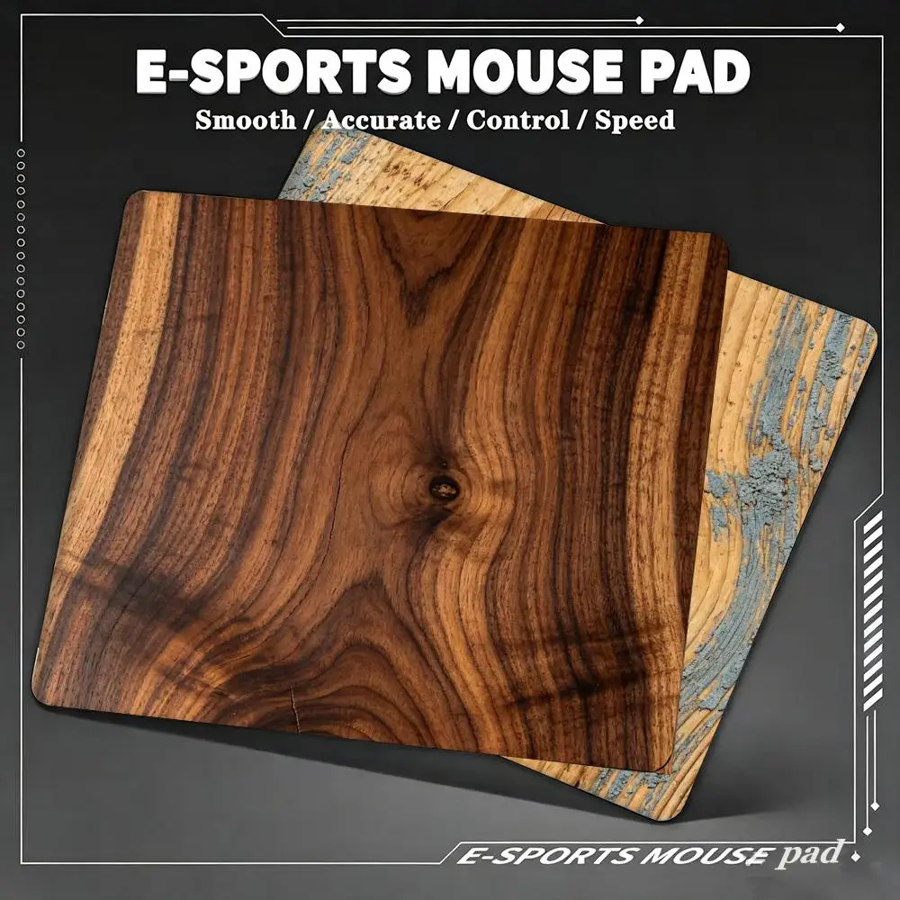 Natural Wood Grain Gaming Mouse Pad Vintage Wooden Texture Minimalist Medium Mousepad Anti Slip Rubber Desk Mat for Office Game