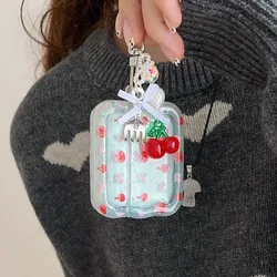 Korea INS Fresh Flower Cherry Pendant Keychain Case For Apple AirPods Pro 2nd Air Pods 4 1 3 Wavy Earphone Protective Box Cover