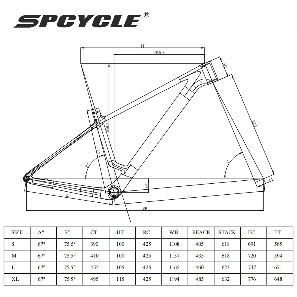 Spcycle M08 T1000 الكربون MTB الإطار 29er السفر 110 مللي متر BSA 73 مللي متر أنبوبة رأسية زاوية 67 °   إطار كربون للدراجة الجبلية بتصميم هندسي حديث 29