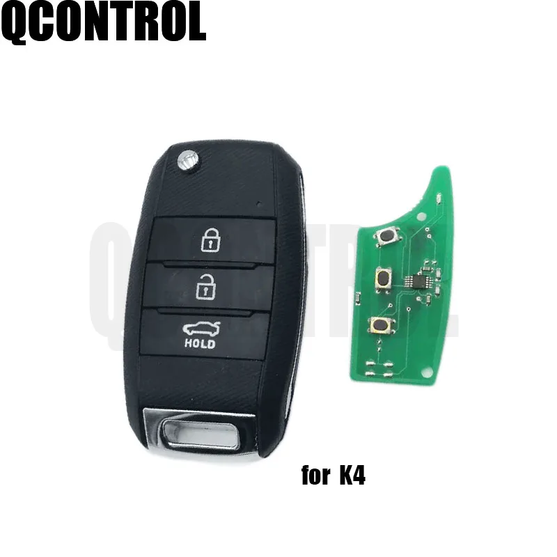 

QCONTROL Replacement 3 Button Keyless New Remote Smart Car Key 433MHZ For Kia K4 with Uncut chipBlade without