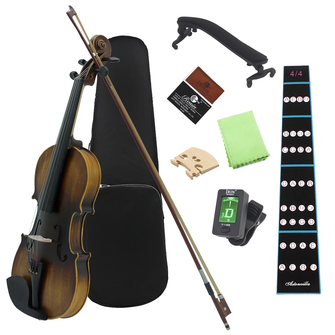 IRIN Violin 4/4 Professional Matte Acoustic Violin Set with Case Bow Accessories Basswood Violin for Practicing Performance