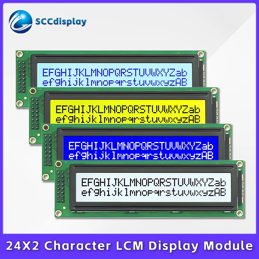 Highest Grade JXD2402A-IIC IIC/I2C Interface Monochrome 24X2 Character Display Screen with Backlight Industrial LCM Module
